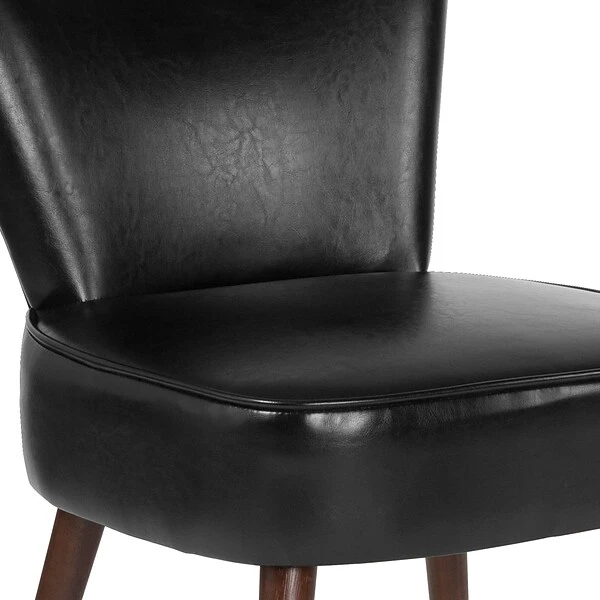 Flash Furniture Hercules Holloway Series LeatherSoft Retro Chair, Black, 2 Pack (2QYA02BK) - Image 4