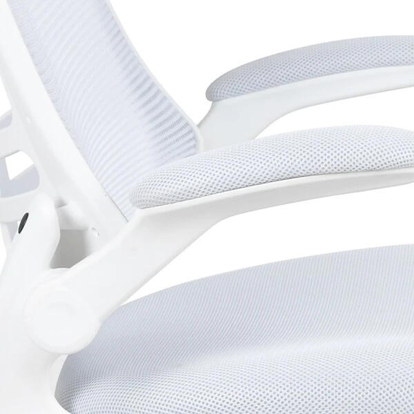 Flash Furniture Kelista Ergonomic Mesh Swivel Mid-Back Task Office Chair, White With White Frame (BLX5MWHWH) - Image 8