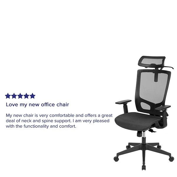 Flash Furniture Layla Ergonomic Mesh Swivel Office Chair, Black (H28091KYBK) - Image 4