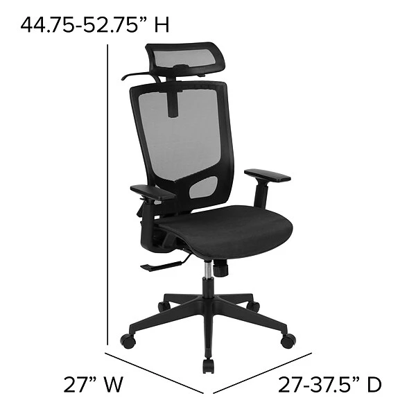 Flash Furniture Layla Ergonomic Mesh Swivel Office Chair, Black (H28091KYBK) - Image 6