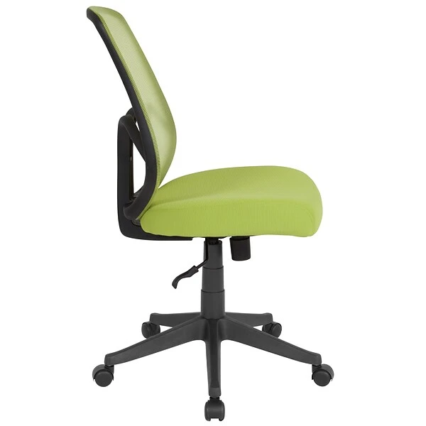 Flash Furniture Salerno Series Armless Ergonomic Mesh Swivel High Back Office Chair, Green (GOWY193AGN) - Image 5