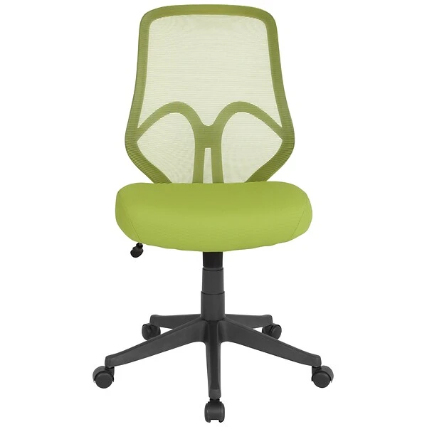 Flash Furniture Salerno Series Armless Ergonomic Mesh Swivel High Back Office Chair, Green (GOWY193AGN) - Image 6