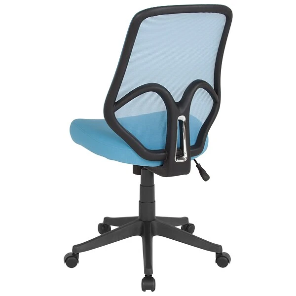 Flash Furniture Salerno Series Armless Ergonomic Mesh Swivel High Back Office Chair, Light Blue (GOWY193ALTBL) - Image 4