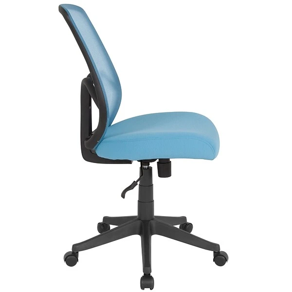 Flash Furniture Salerno Series Armless Ergonomic Mesh Swivel High Back Office Chair, Light Blue (GOWY193ALTBL) - Image 5