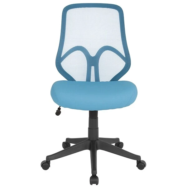 Flash Furniture Salerno Series Armless Ergonomic Mesh Swivel High Back Office Chair, Light Blue (GOWY193ALTBL) - Image 6