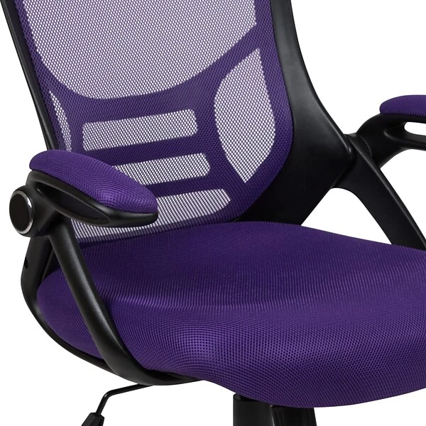 Flash Furniture Porter Ergonomic Mesh Swivel High Back Office Chair, Purple/Black (HL00161BKPUR) - Image 8