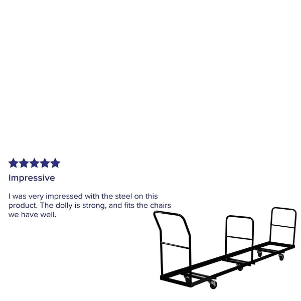 Flash Furniture Vertical Storage Steel Folding Chair Dolly, 50 Chair Capacity, Black - Image 2