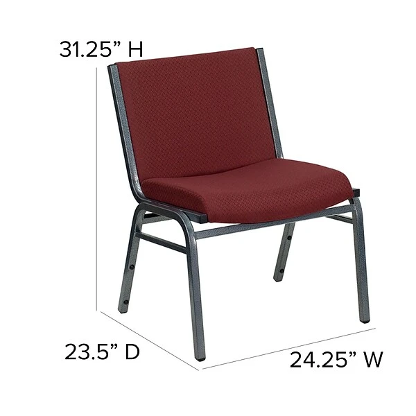 Flash Furniture Hercules Series 1000lb Capacity Big And Tall Extra-Wide Fabric Stack Chair; Burgundy - Image 4