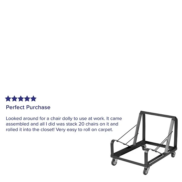 Flash Furniture HERCULES™ Steel Sled Base Stack Chair Dolly, Black - Image 2