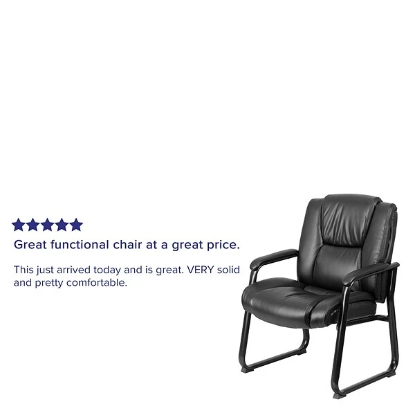 Flash Furniture Leather Guest Chair, Black (GO2138) - Image 3