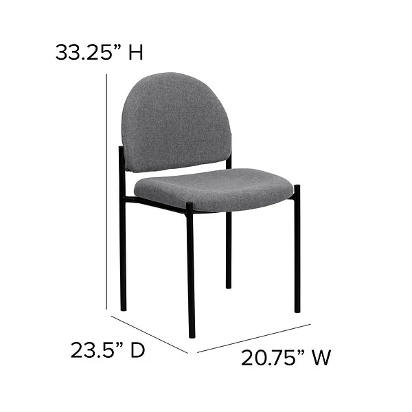 Flash Furniture Fabric Stackable Steel Side Chairs (BT5151GY) - Image 5