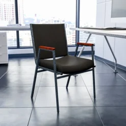 Flash Furniture HERCULES 4/Pack 3'' Thick Padded Stack Chairs W/Arms (4XU60154BK)