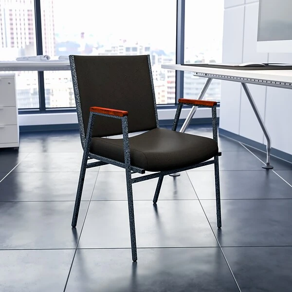 Flash Furniture HERCULES 4/Pack 3'' Thick Padded Stack Chairs W/Arms (4XU60154BK)