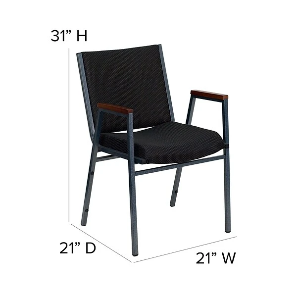 Flash Furniture HERCULES 4/Pack 3'' Thick Padded Stack Chairs W/Arms (4XU60154BK) - Image 6