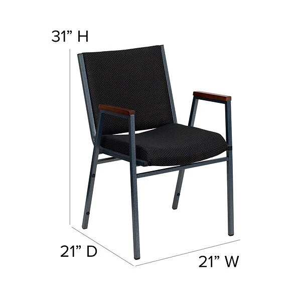Flash Furniture HERCULES 3'' Thick Padded Stack Chairs W/Arms (XU60154BK) - Image 4