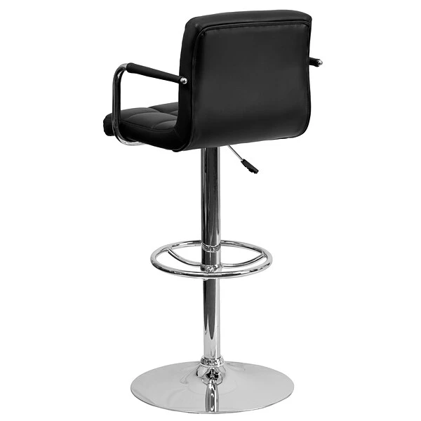 Flash Furniture Contemporary Vinyl Adjustable Height Barstool With Back, Black (CH102029BK) - Image 6