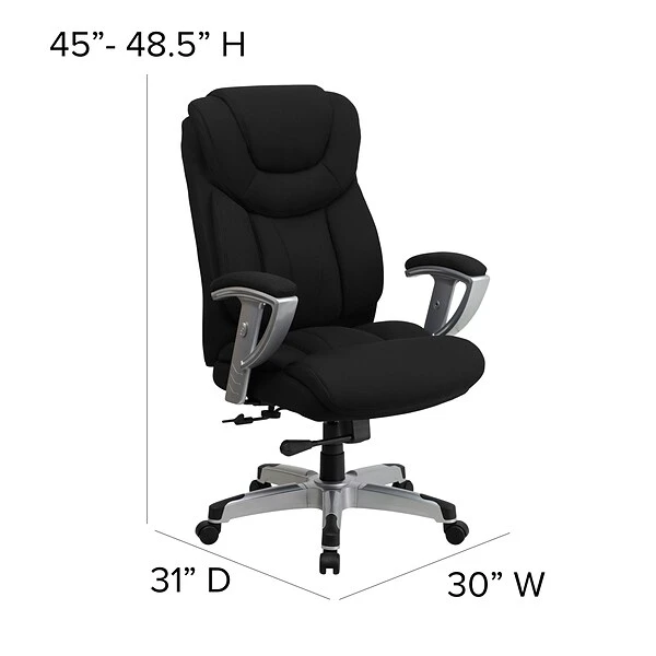 Flash Furniture HERCULES Series Fabric Swivel Big & Tall Executive Office Chair, Black (GO1534BKFAB) - Image 6