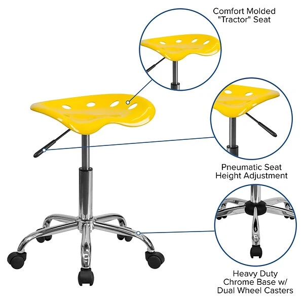 Flash Furniture Vibrant Tractor Stools (LF214AYELLOW) - Image 4