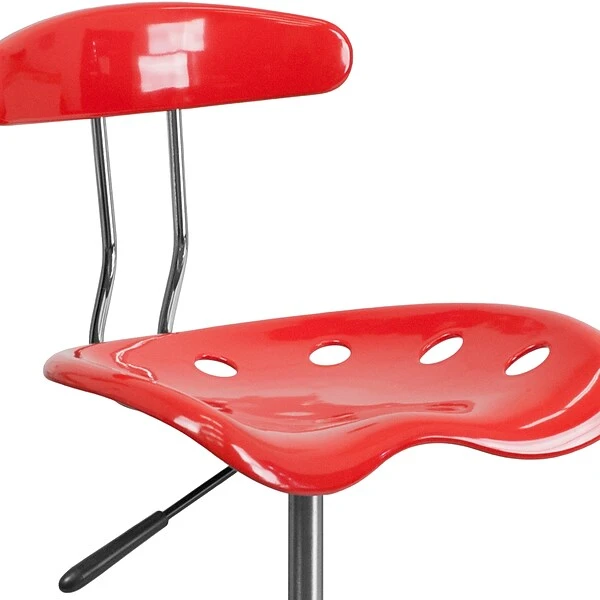 Flash Furniture Vibrant Drafting Stools With Tractor Seat (LF215CHYTOMATO) - Image 7