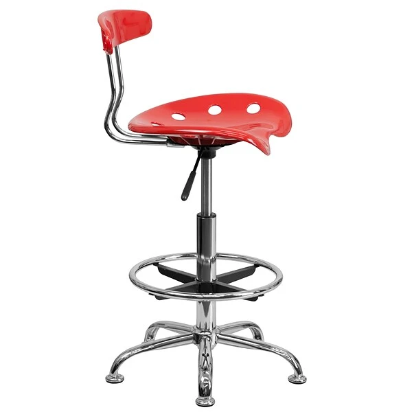Flash Furniture Vibrant Drafting Stools With Tractor Seat (LF215CHYTOMATO) - Image 8