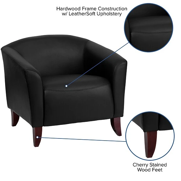 Flash Furniture Hercules Wood/Veneer Accent Chair, Black (1111BK) - Image 4