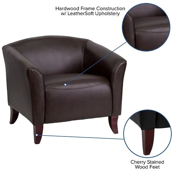 Flash Furniture Hercules Wood/Veneer Guest Chair, Brown (1111BN) - Image 4