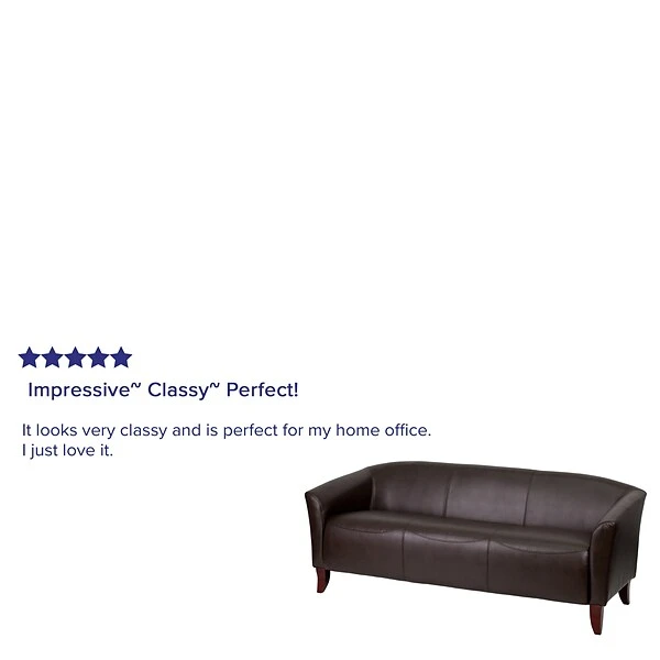 Flash Furniture HERCULES Imperial Series 72.75" LeatherSoft Sofa, Brown (1113BN) - Image 3