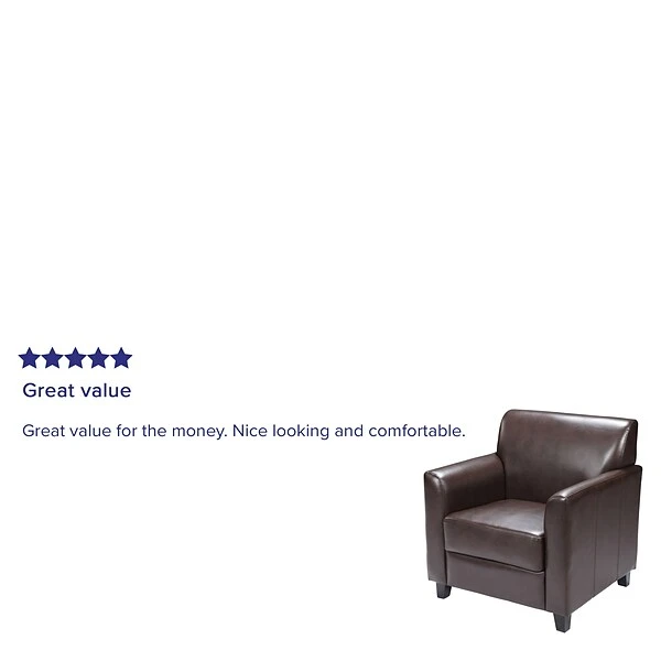 Flash Furniture HERCULES Diplomat Series LeatherSoft Office Guest And Reception Chairs Brown (BT8271BN) - Image 3