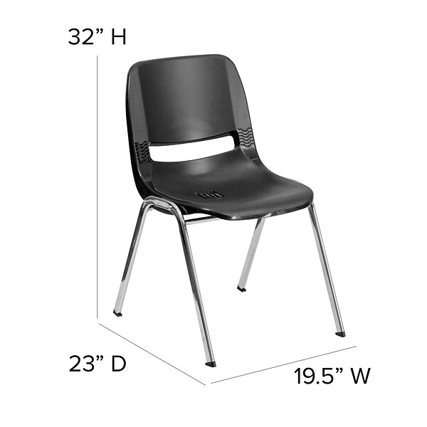 Flash Furniture HERCULES Plastic Student/School Chair, Black (RUT-18-BK-CHR-GG) - Image 5