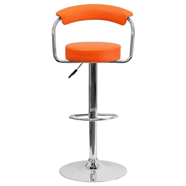 Flash Furniture Contemporary Vinyl Adjustable Height Barstool With Back, Orange, 2-Pieces (2CHTC31060ORGGG) - Image 7