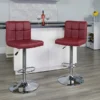 Flash Furniture Contemporary Vinyl Adjustable Height Barstool With Back, Burgundy, 2-Pieces (2DS810MODBURGGG)