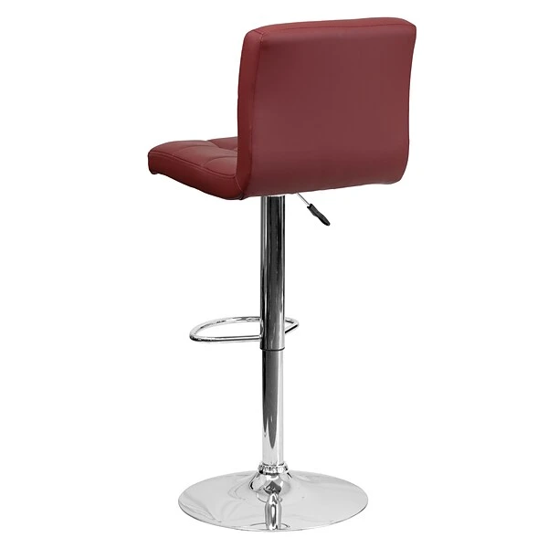 Flash Furniture Contemporary Vinyl Adjustable Height Barstool With Back, Burgundy, 2-Pieces (2DS810MODBURGGG) - Image 4