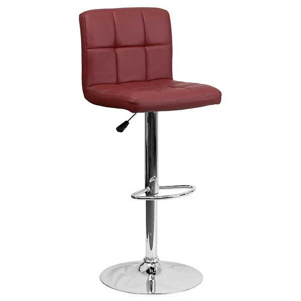 Flash Furniture Contemporary Vinyl Adjustable Height Barstool With Back, Burgundy, 2-Pieces (2DS810MODBURGGG) - Image 5