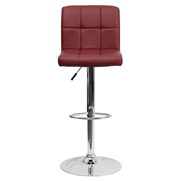 Flash Furniture Contemporary Vinyl Adjustable Height Barstool With Back, Burgundy, 2-Pieces (2DS810MODBURGGG) - Image 7