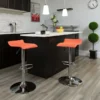 Flash Furniture Contemporary Vinyl Adjustable Height Barstool With Back, Orange, 2-Pieces (2DS801CONTORGGG)