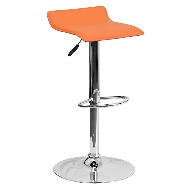 Flash Furniture Contemporary Vinyl Adjustable Height Barstool With Back, Orange, 2-Pieces (2DS801CONTORGGG) - Image 5