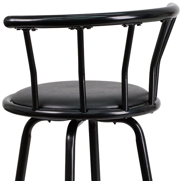 Flash Furniture Transitional Vinyl Swivel Barstool, Black (YBYJ909KD) - Image 8