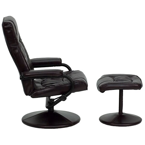 Flash Furniture LeatherSoft Recliner And Ottoman Set Brown (BT7862BN) - Image 7
