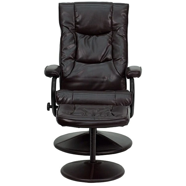 Flash Furniture LeatherSoft Recliner And Ottoman Set Brown (BT7862BN) - Image 8