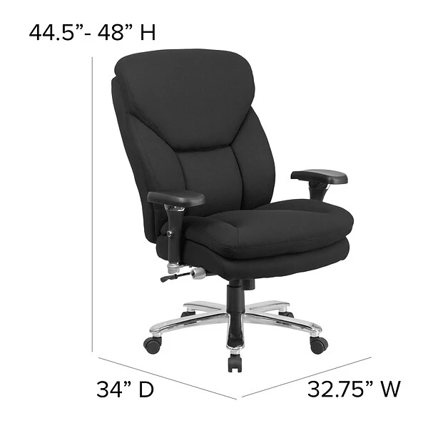 Flash Furniture HERCULES Series Ergonomic Fabric Swivel 24/7 Intensive Use Big & Tall Office Chair, Black (GO2085) - Image 6