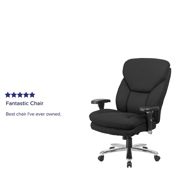 Flash Furniture HERCULES Series Ergonomic Fabric Swivel 24/7 Intensive Use Big & Tall Office Chair, Black (GO2085) - Image 4