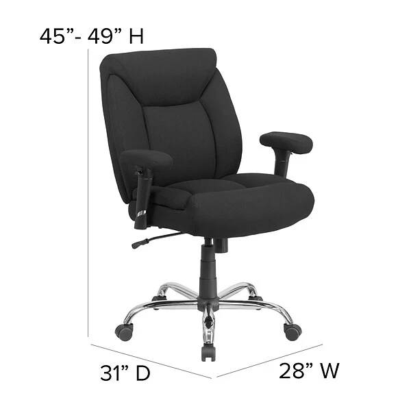 Flash Furniture HERCULES Series Ergonomic Fabric Swivel 24/7 Intensive Use Big & Tall Executive Office Chair, Black (GO2078) - Image 6