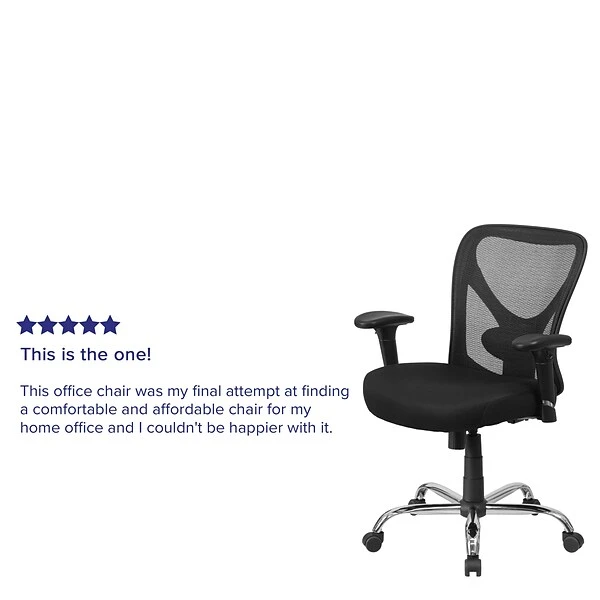 Flash Furniture HERCULES Series Ergonomic Mesh Swivel Big & Tall Office Chair, Black (GO2032) - Image 4
