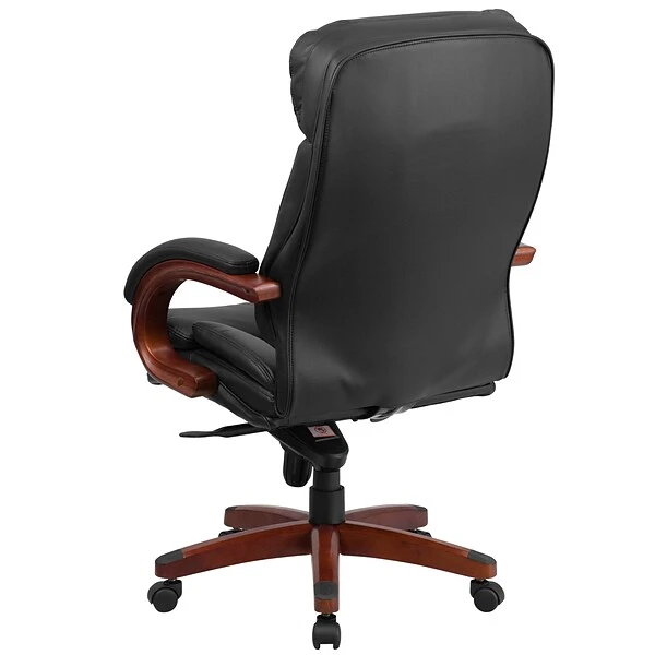 Flash Furniture Hansel Ergonomic LeatherSoft Swivel High Back Executive Office Chair, Black/Mahogany (BT90171HS) - Image 6