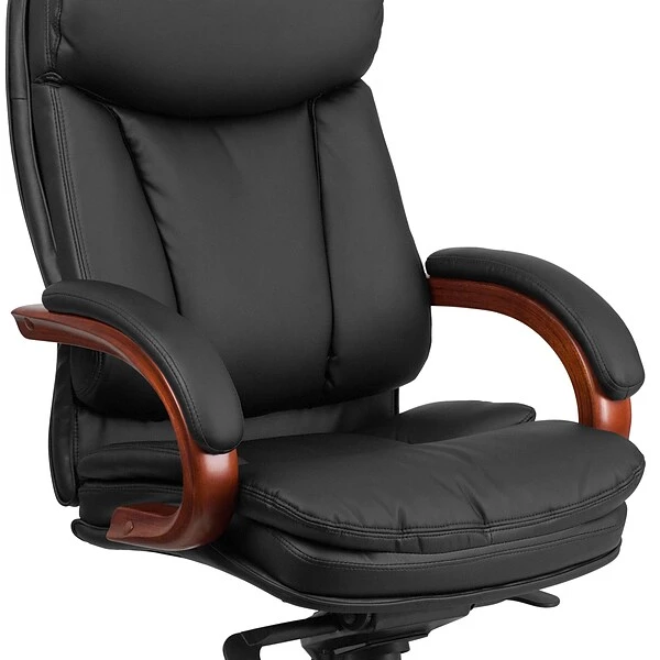 Flash Furniture Hansel Ergonomic LeatherSoft Swivel High Back Executive Office Chair, Black/Mahogany (BT90171HS) - Image 7