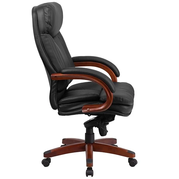 Flash Furniture Hansel Ergonomic LeatherSoft Swivel High Back Executive Office Chair, Black/Mahogany (BT90171HS) - Image 8