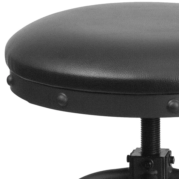 Flash Furniture Rustic LeatherSoft Counter Height Swivel Stool, Black (ETBR542224) - Image 7