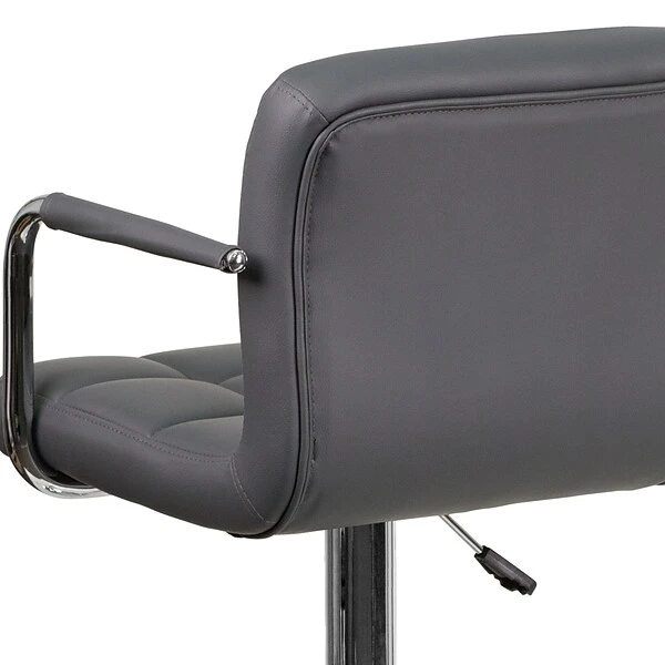 Flash Furniture Contemporary Vinyl Adjustable Height Barstool With Back, Gray (CH102029GY) - Image 6