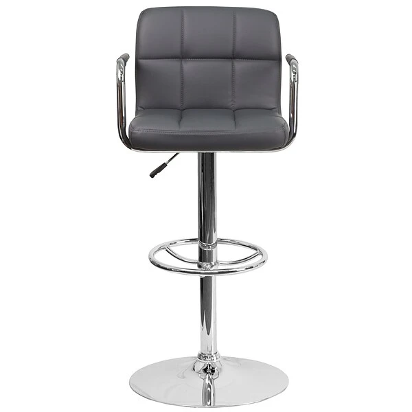 Flash Furniture Contemporary Vinyl Adjustable Height Barstool With Back, Gray (CH102029GY) - Image 8