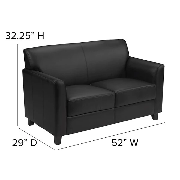 Flash Furniture HERCULES Diplomat Series 52" LeatherSoft Loveseat, Black (BT8272BK) - Image 5